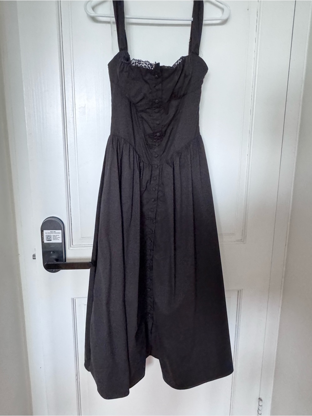House of CB Black Button-Front Midi Dress